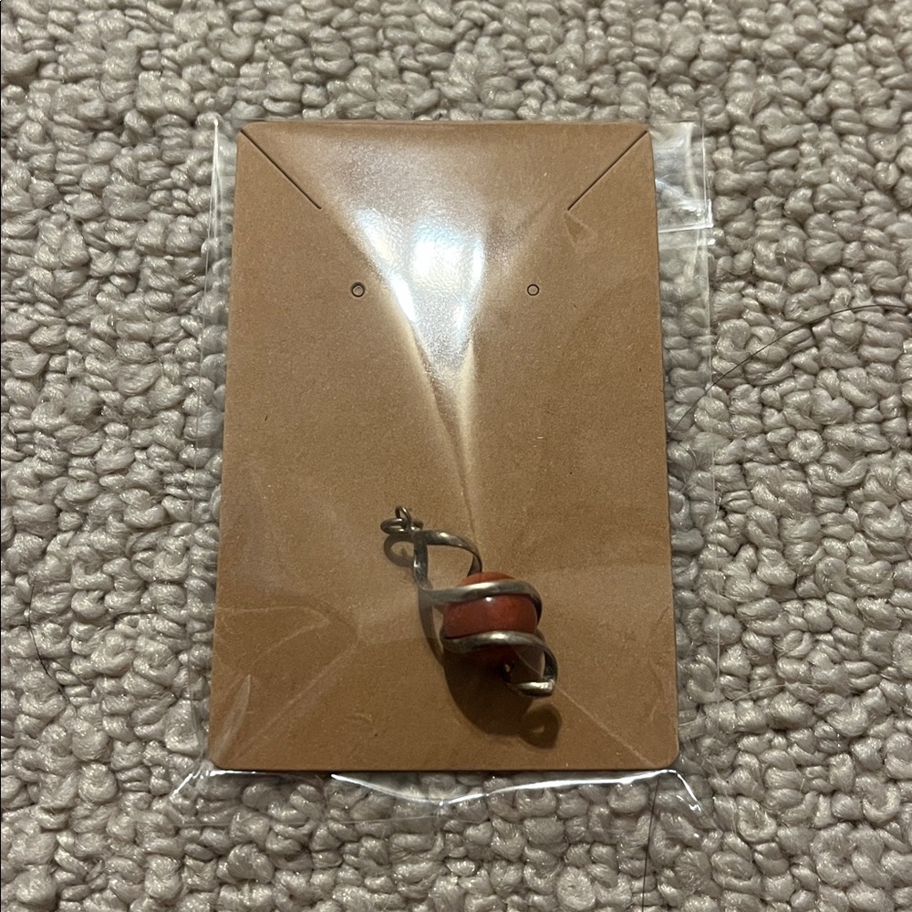 Silver and Coral Pendant